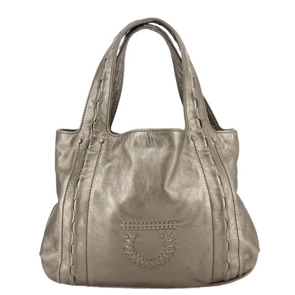 Salvatore Ferragamo Gancini Gold Leather handbag - Picture 1 of 10